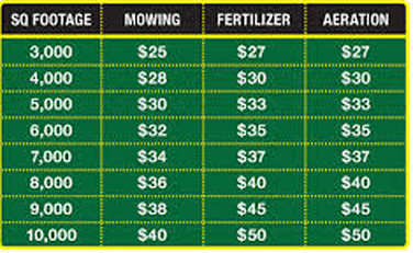 lawn care services prices